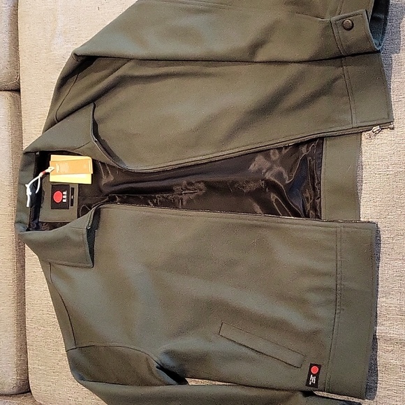 Jack and Jones RDD men's felt/wool bomber in olive colour - Picture 1 of 11